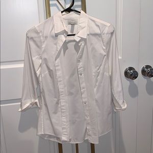 white button up blouse